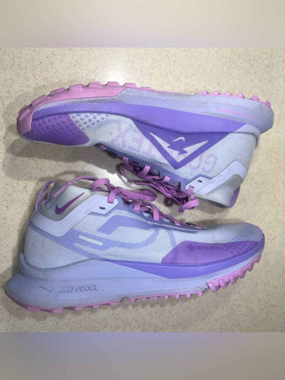 Nike React Pegasus Trail 4 GTX Gore-Tex Sneakers Shoes Oxygen Purple Size 8 - Picture 2 of 11